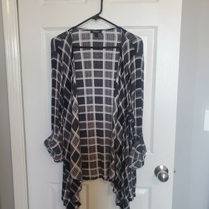 Black and White plaid Kimono Jacket